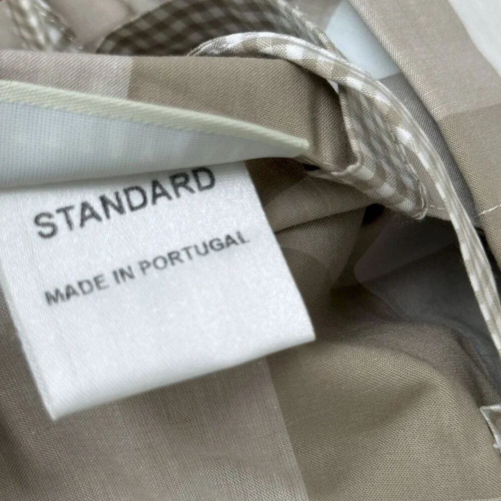 POTTERY BARN Buffalo Check Sham Beige Cotton One Pillowcase NWT
